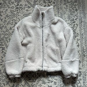 Lululemon White Opal Size 10 cinchable waist fleece zip up *Like New*